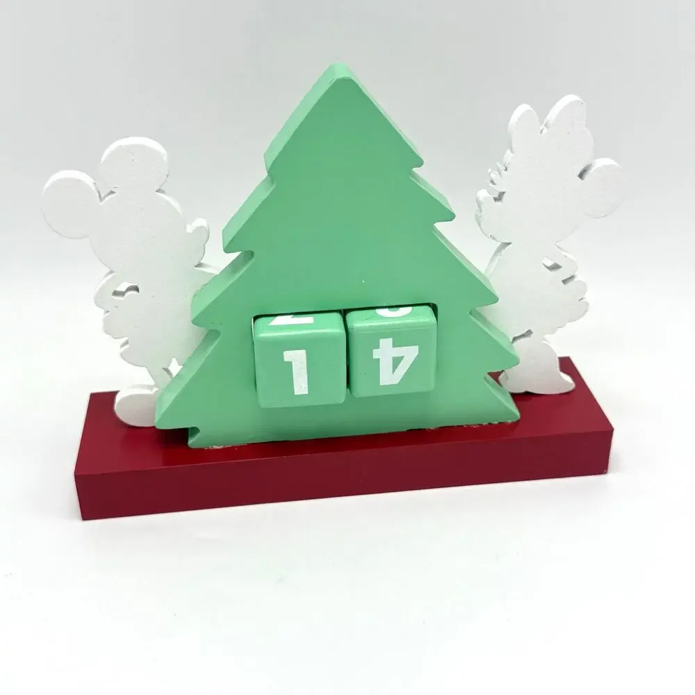 Disney Mickey Minnie Perpetual Advent Calendar Wood Blocks Christmas Countdown